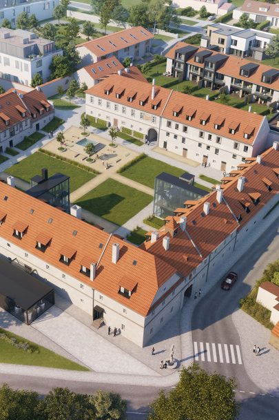 Several tens of apartments, luxurious villas and a restaurant with brewery. A new face of Jinonice Château by our design