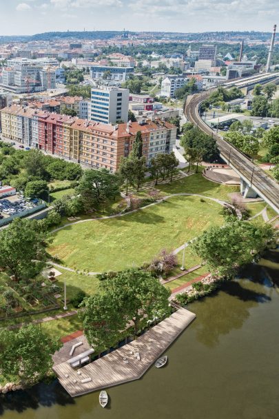 V Holešovicích jsme navrhli příjemný park u řeky