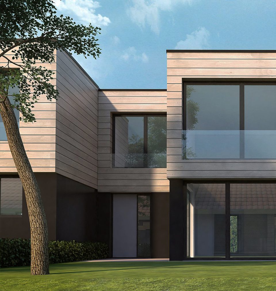 Modern architecture and minimalistic design of five new villas will be a part of the Jinonice Yard area.