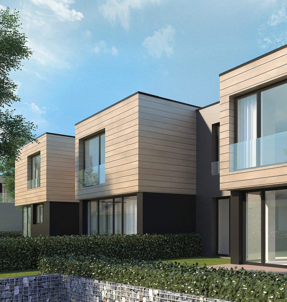 Modern architecture and minimalistic design of five new villas will be a part of the Jinonice Yard area.