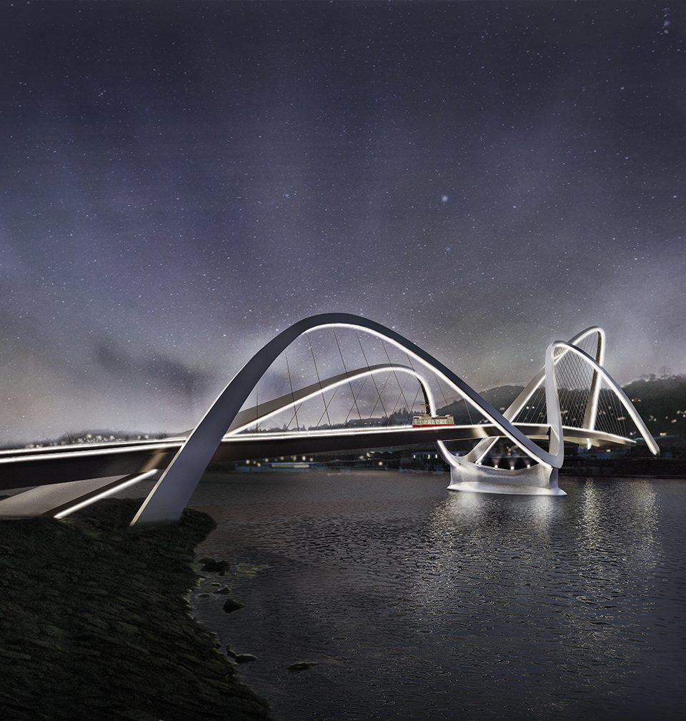 We have participated in the architectural competition for the design of Dvorecký Bridge