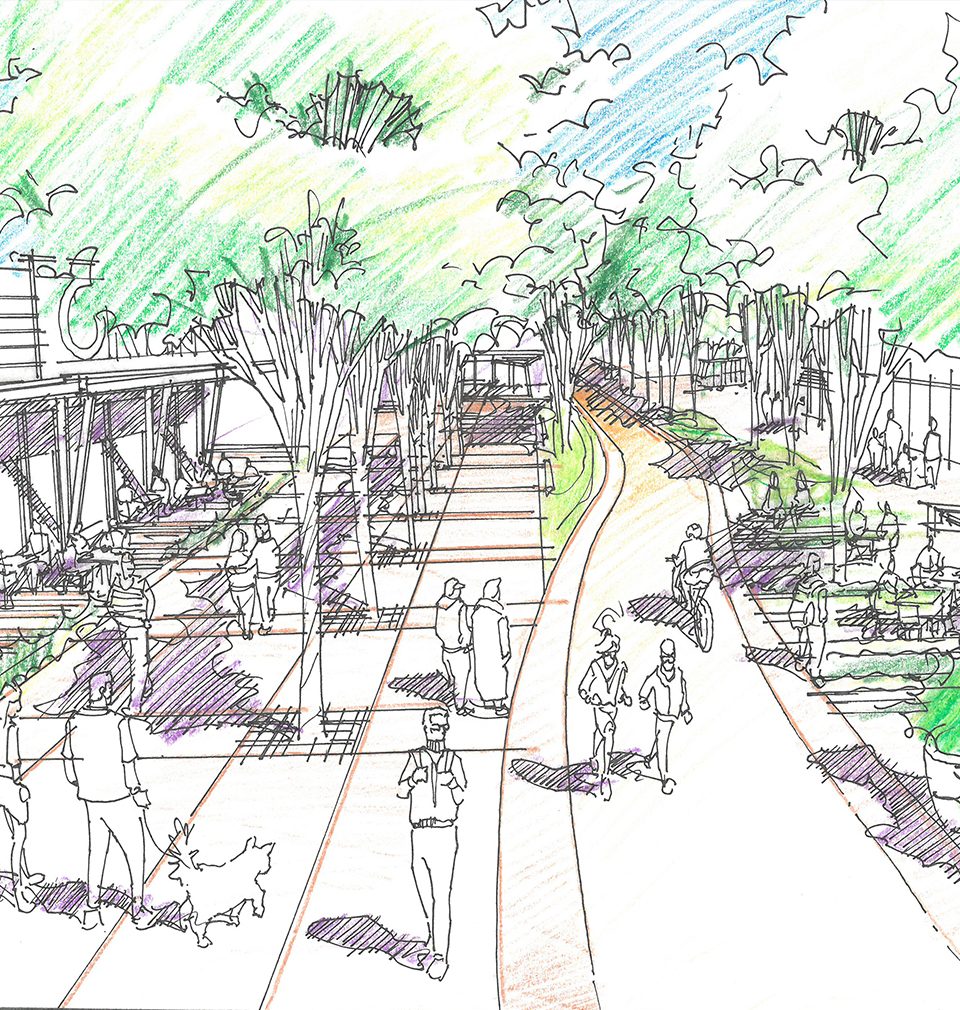 We have designed lively public space for Smíchov City, the central district