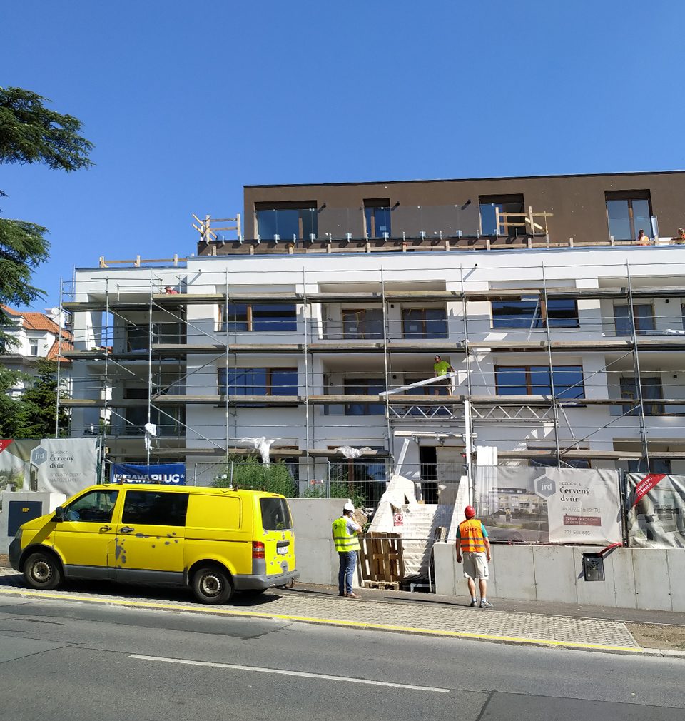 Červený dvůr Residence in Malešice, Prague designed by our studio has almost been completed