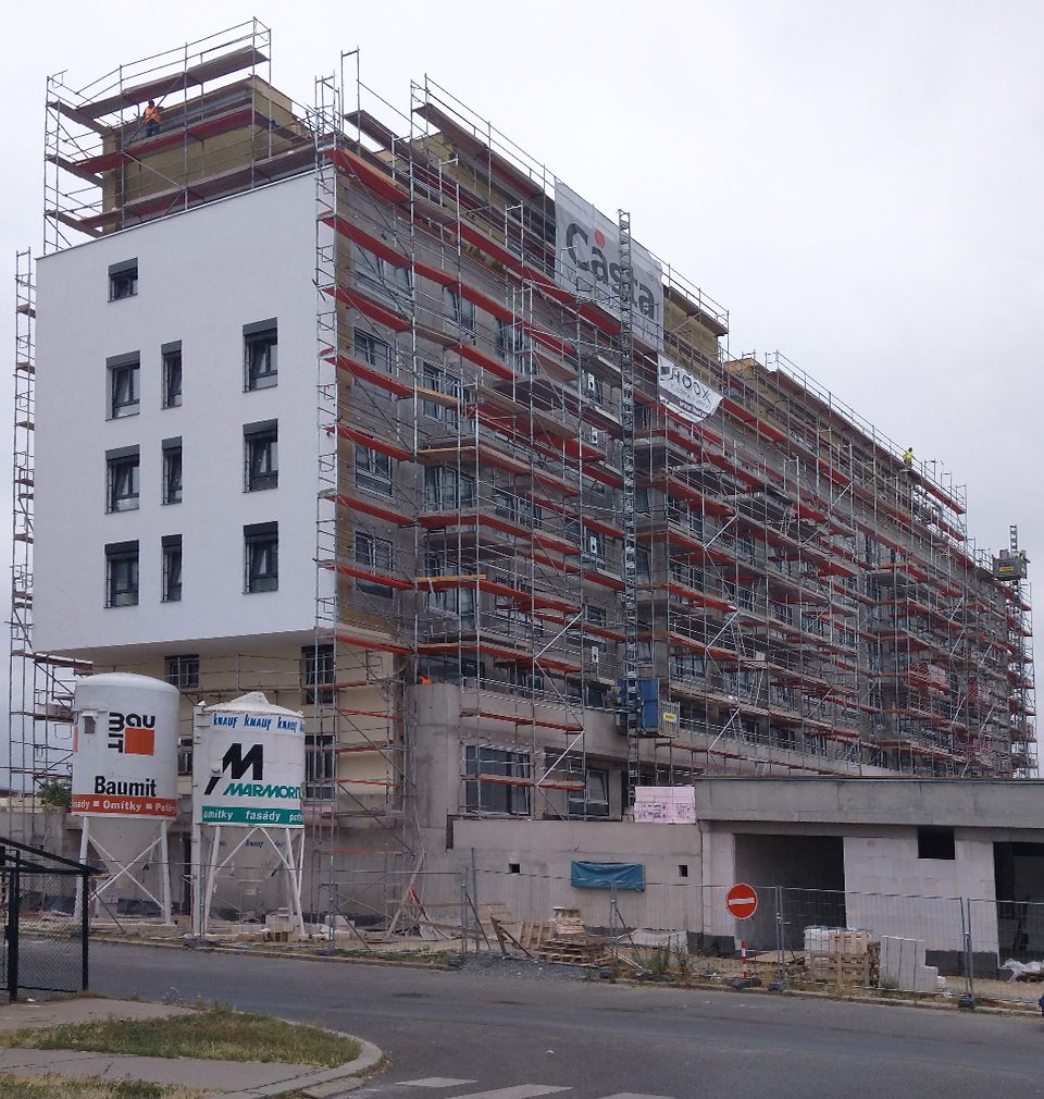 Construction of the Zelená Libuš apartment building with 66 apartments designed by our studio is at full swing