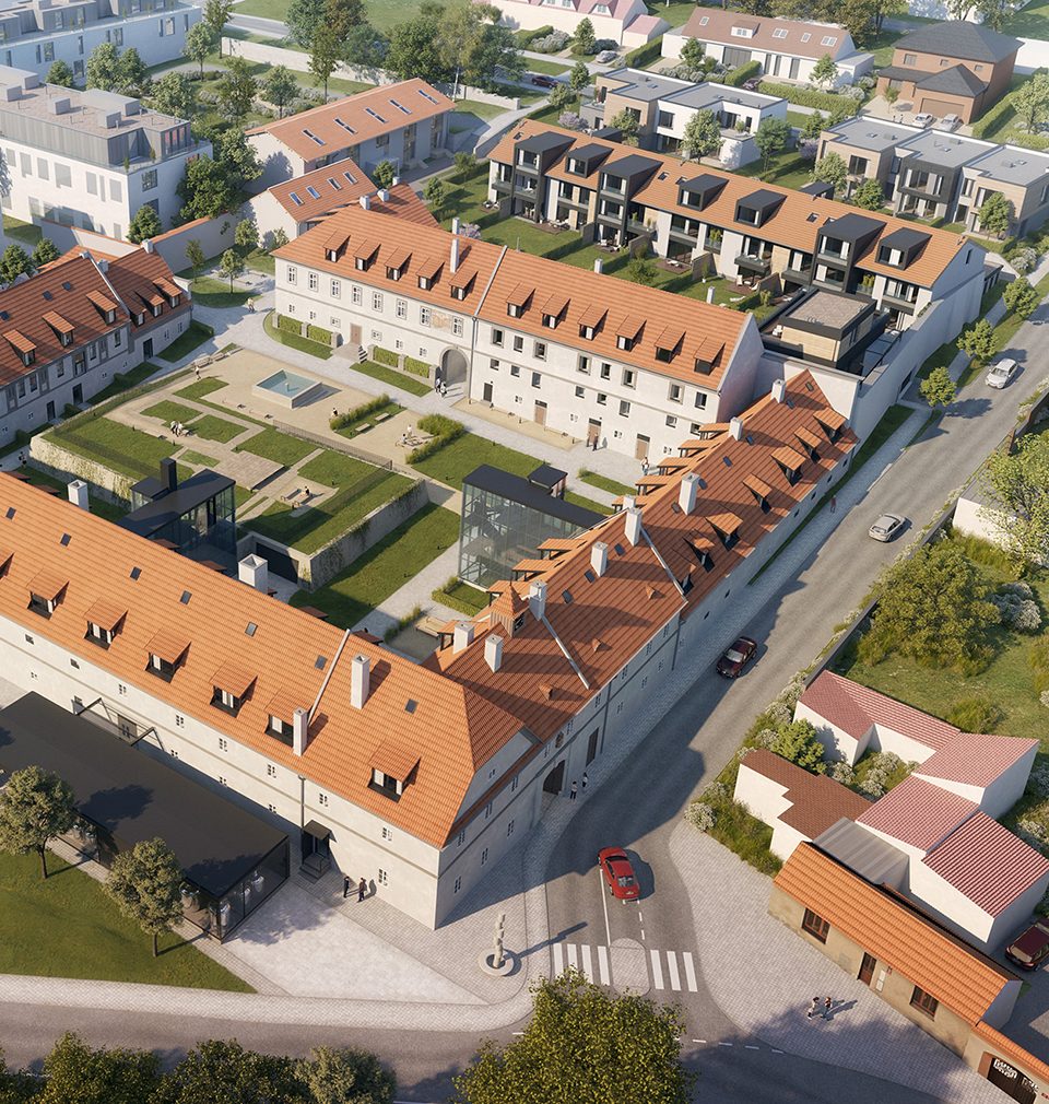 Construction of the first stage of Jinonický dvůr revitalization and contemporary complementation proceeds as planned