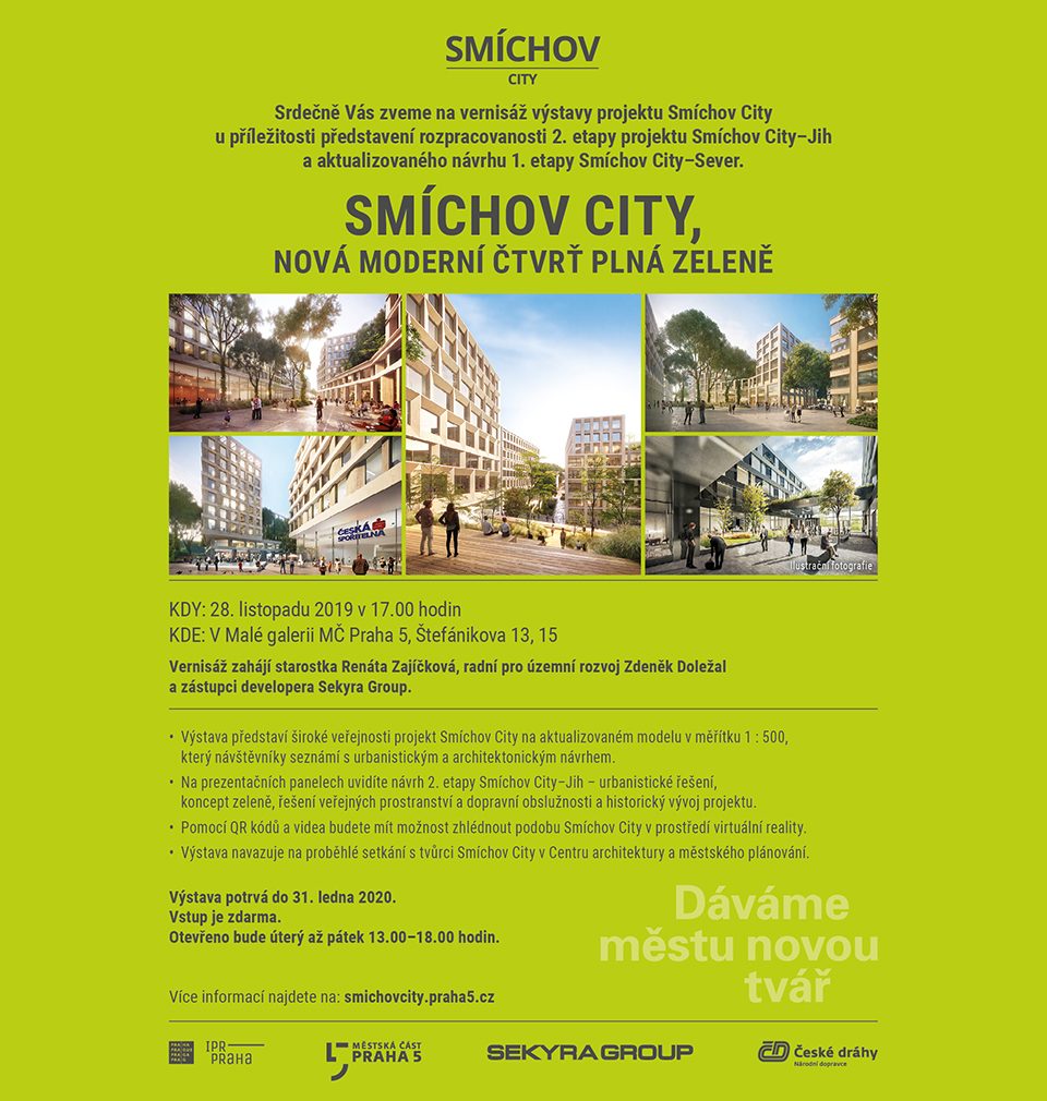 We invite you to the opening of the Smíchov City project exhibition where you can acquaint with the public area of two city parks and the central boulevard of the district based on our design and project