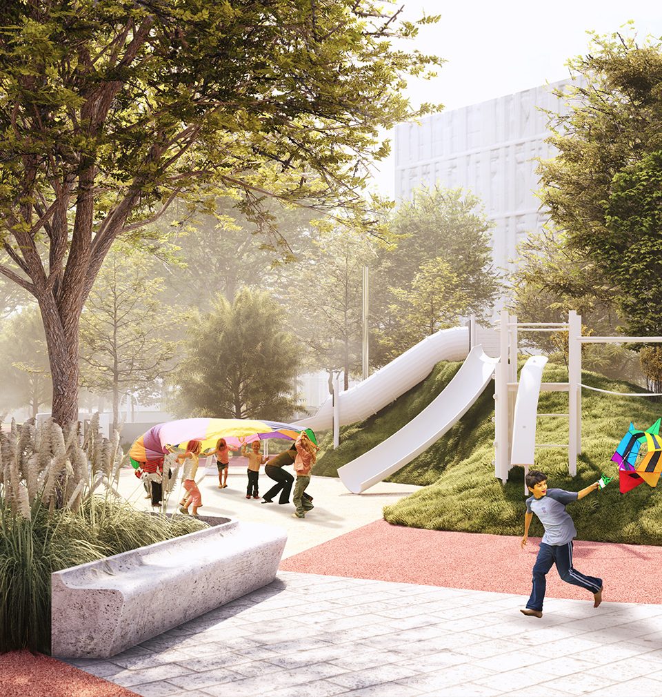 The following has been published on Earch.cz: A green pedestrian boulevard designed by MS plan studio will be the backbone of Prague’s Smíchov City district under construction