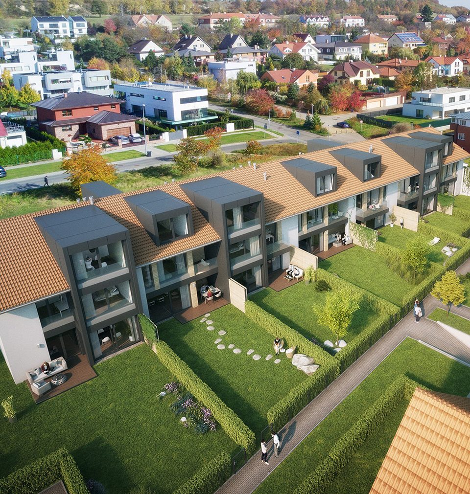 Construction of twenty roomy apartments at Jinonický dvůr designed by our studio proceeds as planned