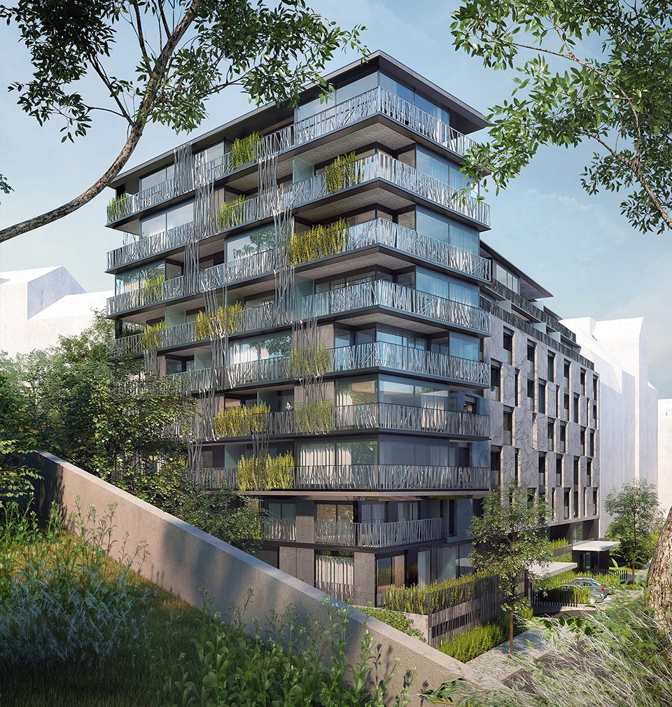 Let's recall our design of Nová Landhauska apartment building