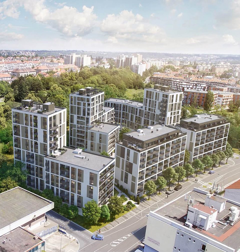 Na Vackově, a new quarter near the Freight Railway Station in Žižkov, is under construction in several stages in accordance with our master plan