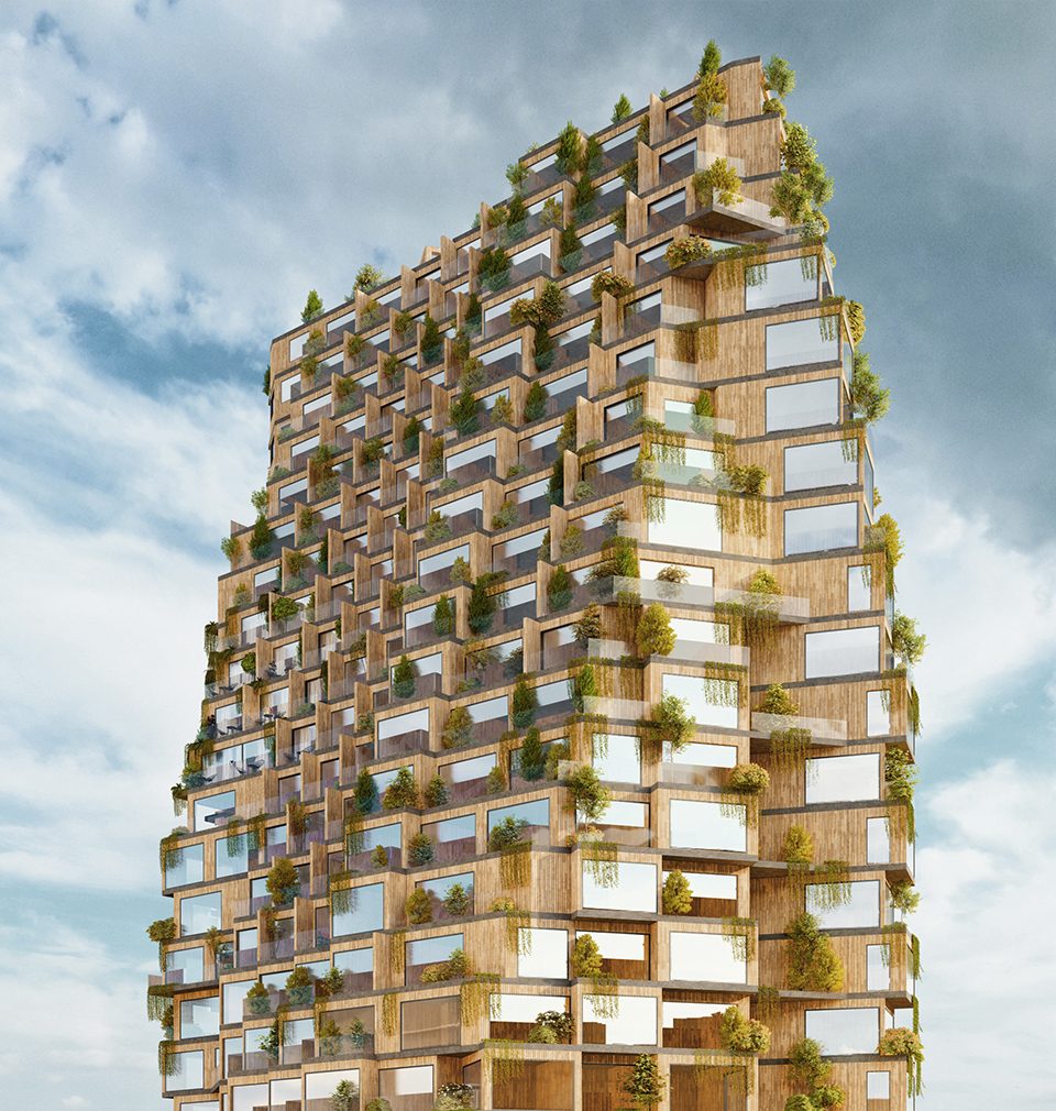 The concept of residential towers for Prague
