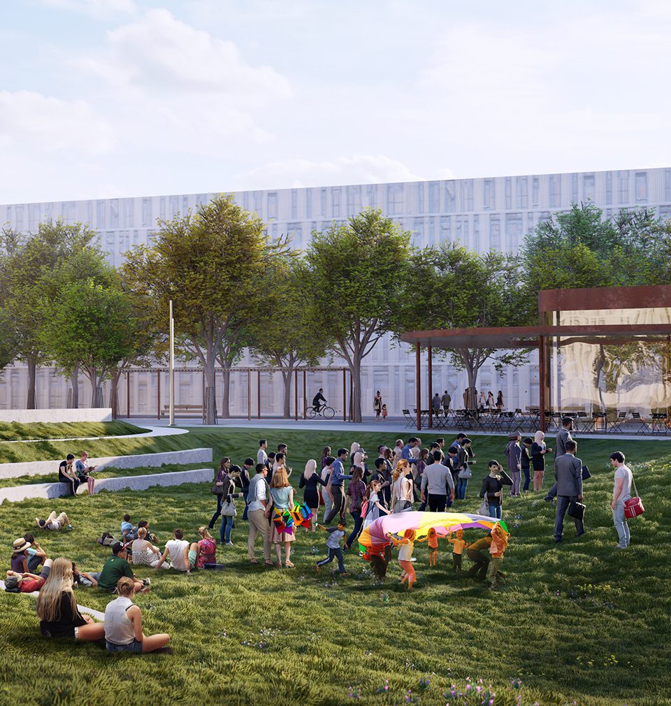 Smíchov City získá kvalitní veřejný prostor v podobě pěšího bulváru a dvou městských parků podle našeho návrhu a projektu