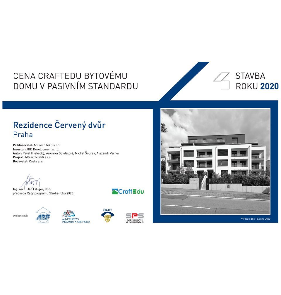 Prestigious CraftEdu award goes to our Červený Dvůr building