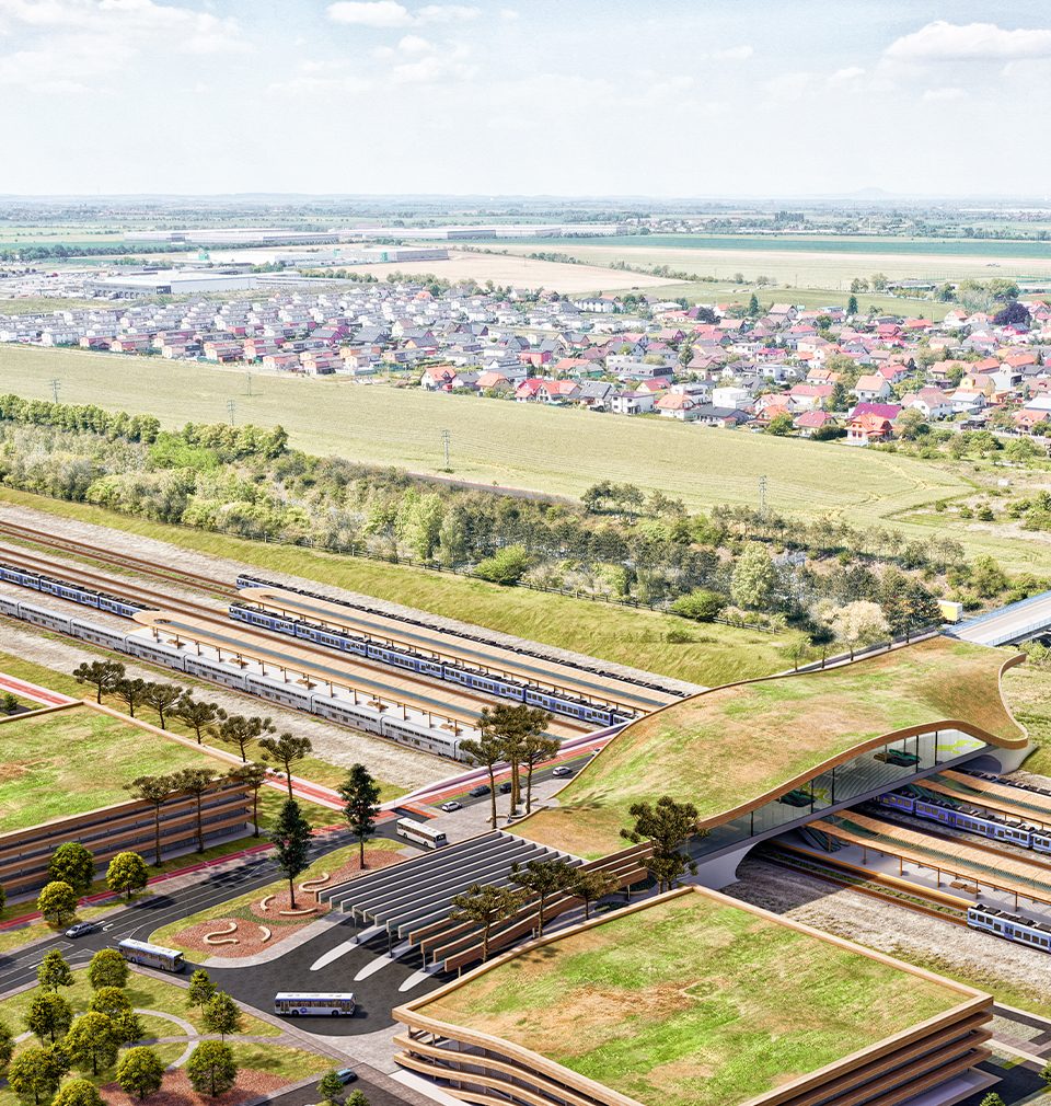 We propose plans for a high speed rail terminal in Prague