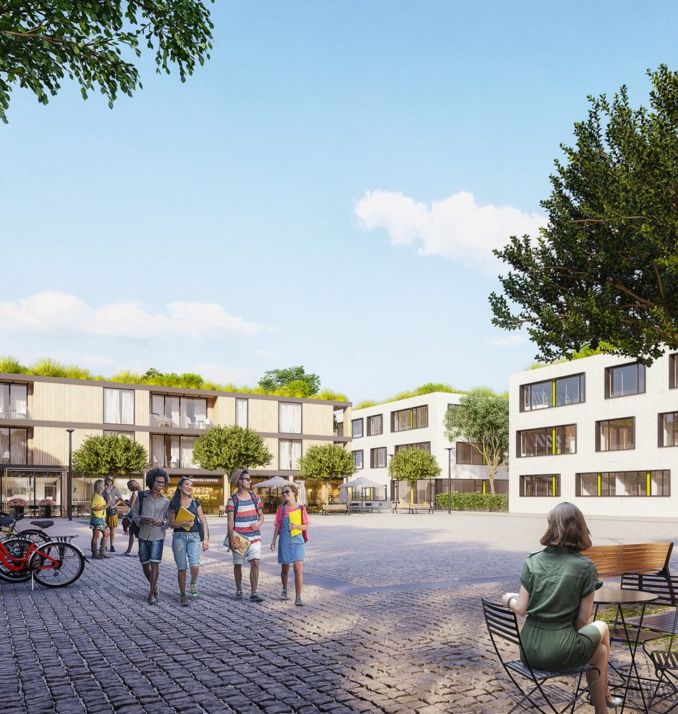 We proposed a sensitive revitalization for the village square in Bašť