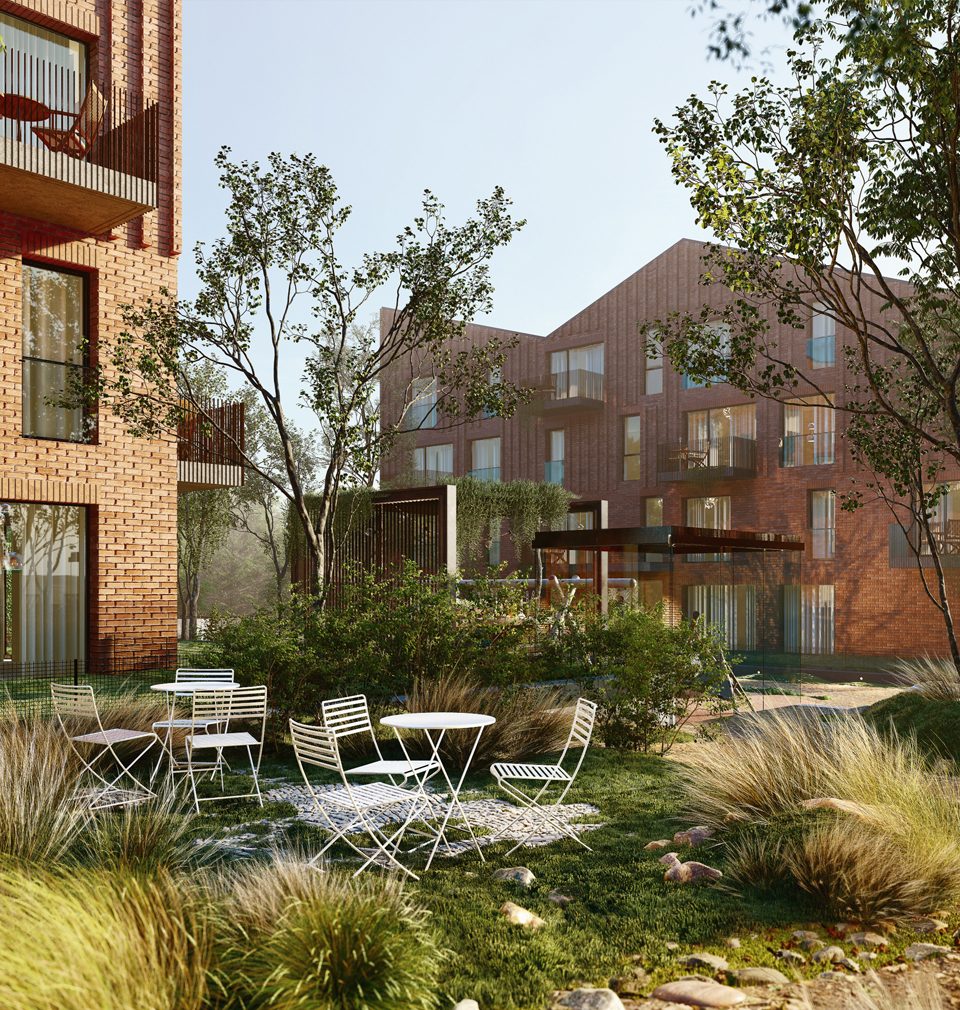 Our team led by Alexander Verner designed four apartment buildings with quality public space