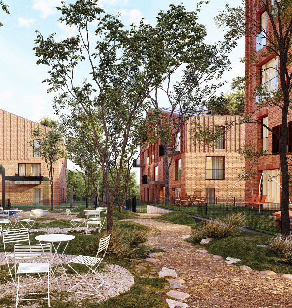 Our team led by Alexander Verner designed four apartment buildings with quality public space