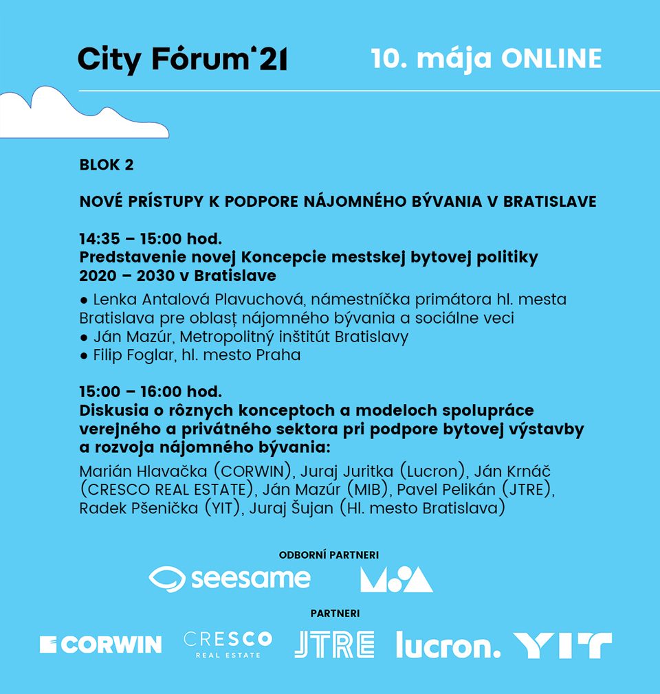 Zveme Vás na na druhý ročník konference City Fórum Bratislava