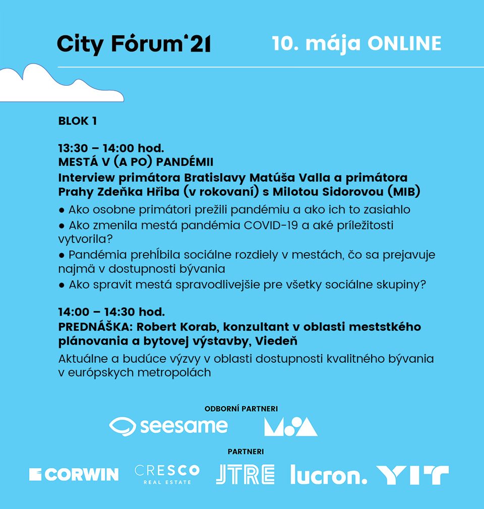 Zveme Vás na na druhý ročník konference City Fórum Bratislava