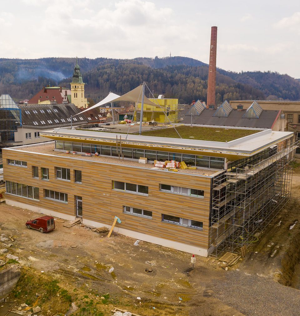 The Perla 01 industrial brownfield site in Ústí nad Orlicí is transforming into a quality public space