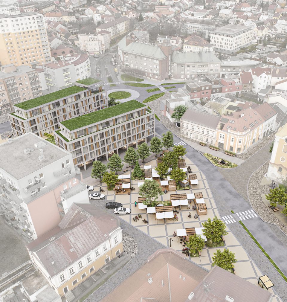 Our competition entry for the regeneration of Kolín’s Jirásek Square wins third place