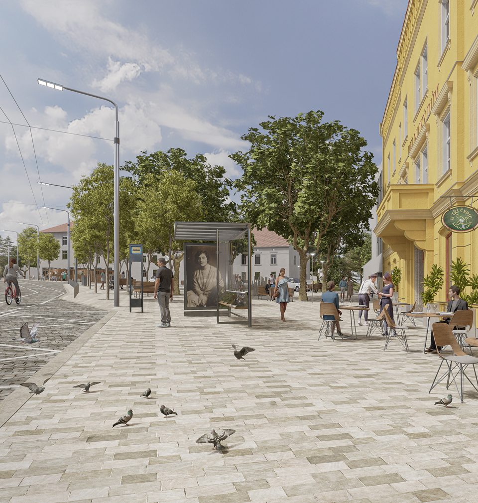 Citlivá revitalizace náměstí Alma Rosé v Jihlavě