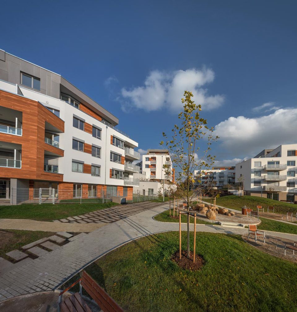 Rezidenční park Hloubětín je součástí příkladů dobré praxe udržitelné architektury